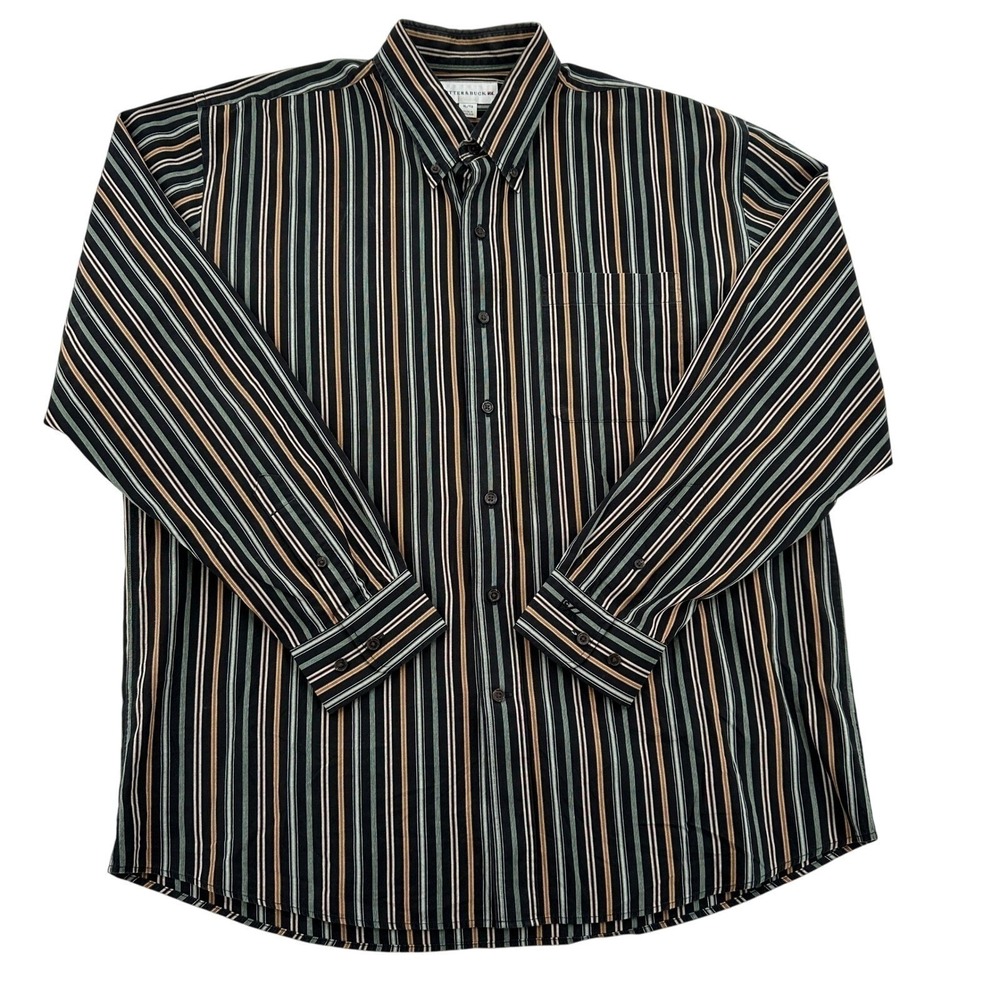Cutter & Buck Mens XL Striped Button Down Shirt Long Sleeve Casual Golf Preppy